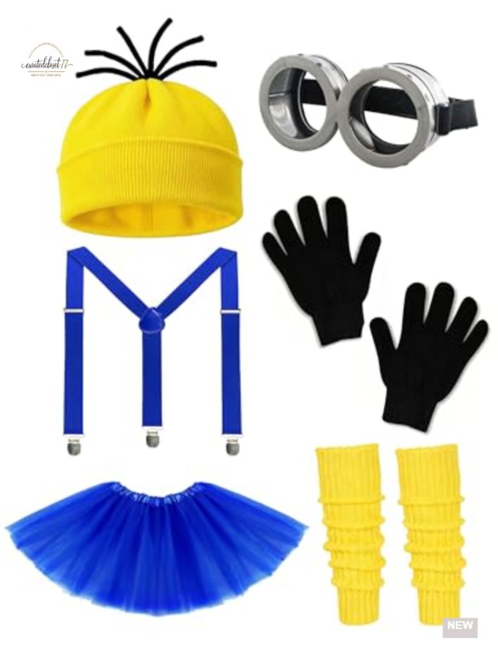 Unisex Adult Halloween Costume Accessories Set Goggles Beanie Gloves Leg Warmers